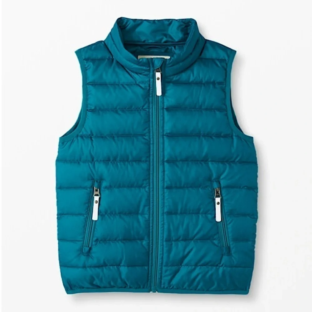 Hanna Andersson Unisex Superlight Down Insulated Puffer Vest in Trek Teal Sz 6-7